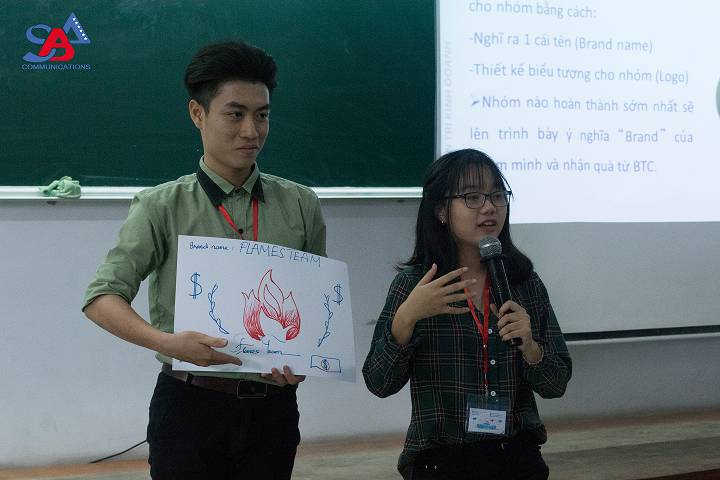 Nhóm học sinh tự tin trình bày về sản phẩm của đội mình