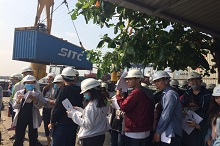 Field-trip training lesson of joined program students at Cat Lai port, District 2, Ho Chi Minh City