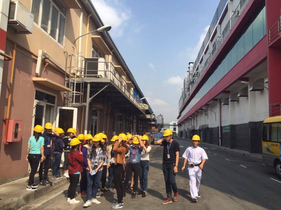 The students begin their tour to production area