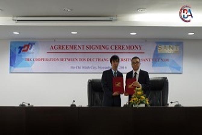  ﻿Lễ ký kết hợp đồng đào tạo chứng chỉ theo tiêu chuẩn quốc gia VTOS