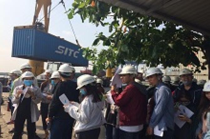Field-trip training lesson of joined program students at Cat Lai port, District 2, Ho Chi Minh City