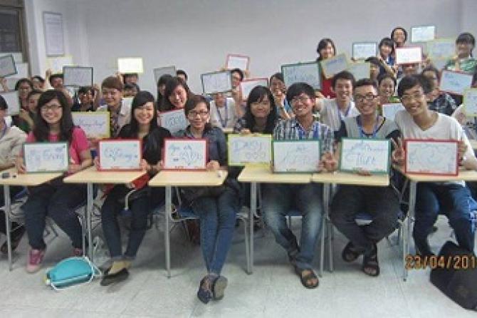 Business Administration English Club meeting with the topic “Golden bell challenge”